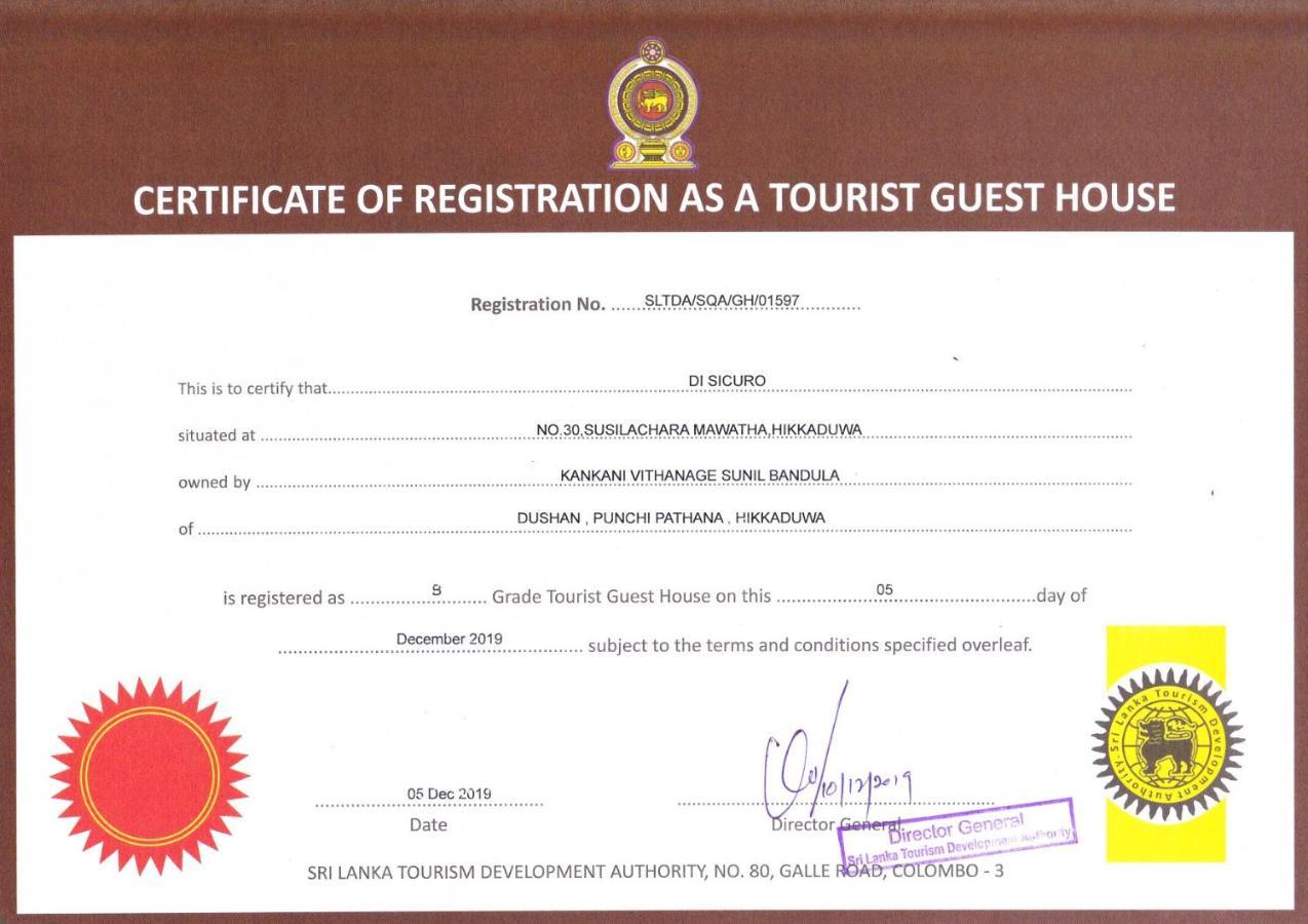 Di Sicuro Tourist Inn Hikkaduwa Εξωτερικό φωτογραφία